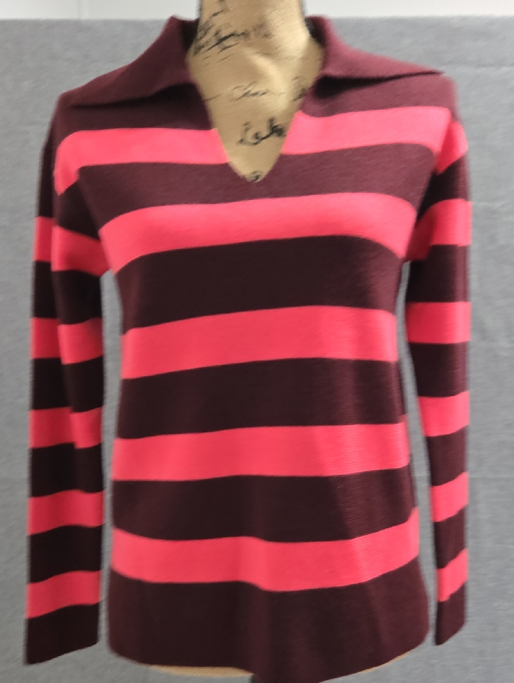 Talbots Burgundy Knit Top Size XS Up To Medium